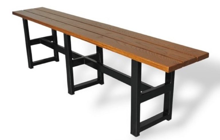 Biergarten Industrie Stil Sitzbank Dunkelbraun / Schwarz 180 x 35 x H. 45 cm