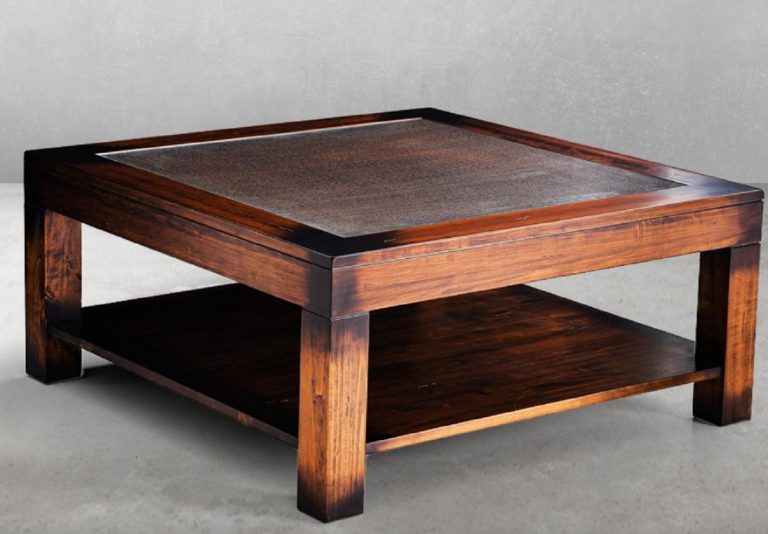 Luxus Vintage Stil Couchtisch Braun 100 x 100 x H. 45,5 cm