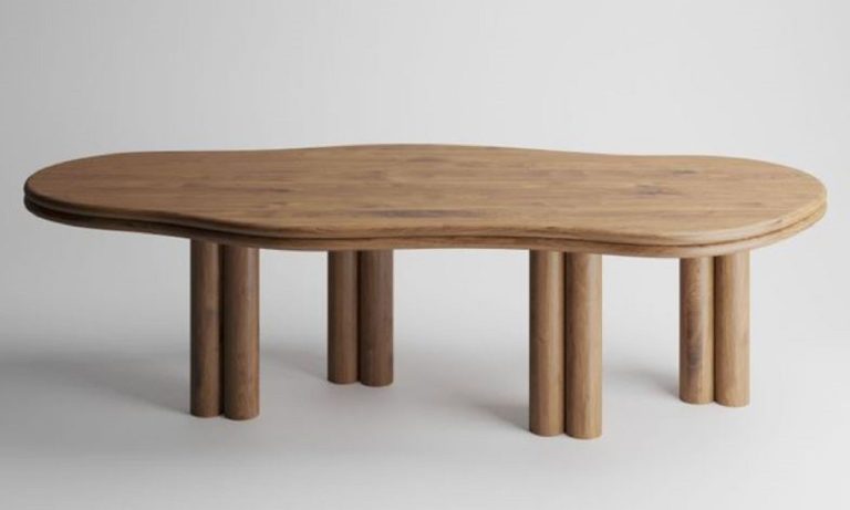 Luxus Massivholz Esstisch Naturfarben 210 x 98 x H. 76 cm