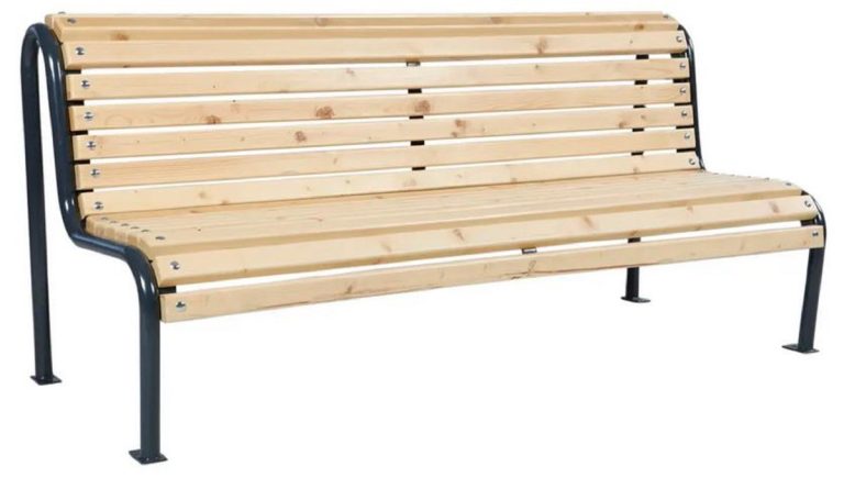 Gartenbank Naturfarben / Schwarz 188 cm