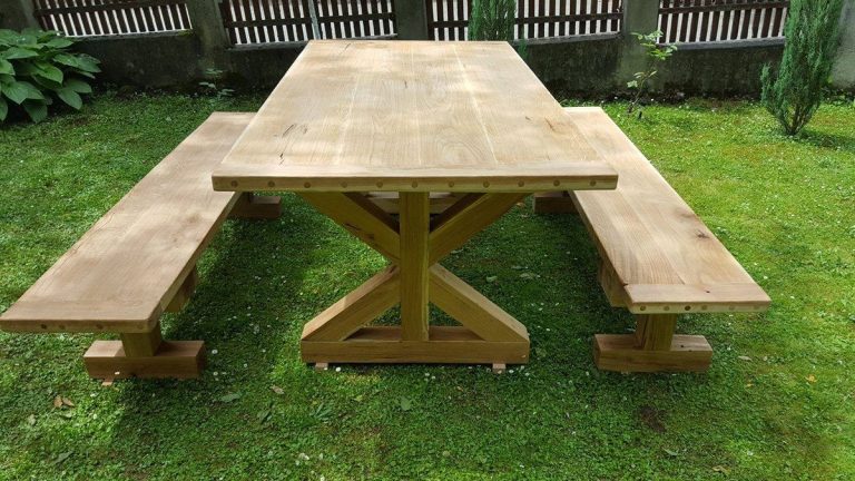 Gartenmöbel Set Rustikal mit Kreuzgestell